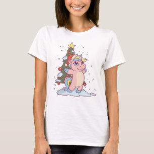 Schattige kerstunicorn t-shirt