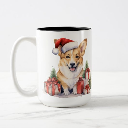 SCHATTIGE KERSTVAKANTIE CORGIS CADEAUS TWEEKLEURIGE KOFFIEMOK (Links)