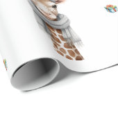 Schattige kerstvakantie Giraffes op wit Cadeaupapier (Rol Hoek)