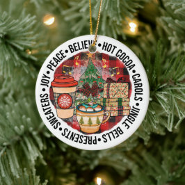 Schattige kerstvakantie keramisch ornament