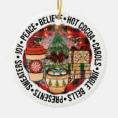 Schattige kerstvakantie keramisch ornament (Voorkant)