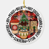 Schattige kerstvakantie keramisch ornament (Achterkant)