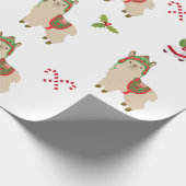 Schattige Kerstvakantie Lama Alpaca Cadeaupapier (Hoek)