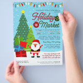 Schattige kerstvakantie markt evenement flyer (Hand)