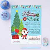 Schattige kerstvakantie markt evenement flyer (Enkel)