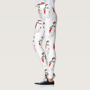 Schattige Kerstvakantie Schaatsen Dansende Ijsbere Leggings