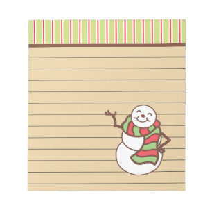 Schattige Kerstvakantie Sneeuwman Notitieblok Cade