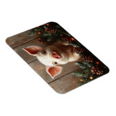 Schattige Kerstvarken Rustiek Schilderen Flexibel Magneet (Rechterzijde)