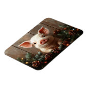 Schattige Kerstvarken Rustiek Schilderen Flexibel Magneet (Linkerzijde)