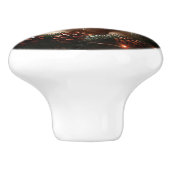 Schattige kerstvarken rustiek schilderij keramische knop (Zijkant)