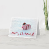 Schattige Kerstvarken Wenskaart! Kaart (Voorkant)