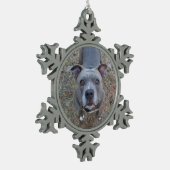 Schattige kerstversiering in Pitbull Tin Sneeuwvlok Ornament (Links)
