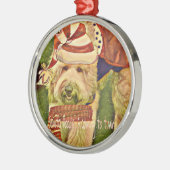 Schattige kerstversiering van Santa Labradoedle Metalen Ornament (Links)