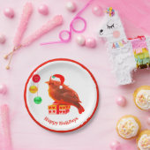 Schattige Kerstvogel Papieren Bordje (Feest)