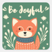 schattige kerstvogel vierkante sticker (Voorkant)