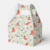 Schattige kerstvogelpatroon vakantieontwerp bedankdoosjes (Achterkant)