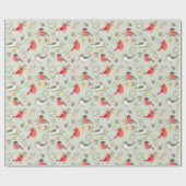 Schattige kerstvogelpatroon vakantieontwerp cadeaupapier (Vlak)