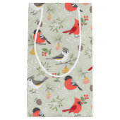 Schattige kerstvogelpatroon vakantieontwerp klein cadeauzakje (Voorkant)