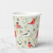 Schattige kerstvogelpatroon vakantieontwerp papieren bekers (Achterkant)