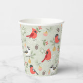 Schattige kerstvogelpatroon vakantieontwerp papieren bekers (Links)