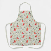 Schattige kerstvogelpatroon vakantieontwerp schort (Voorkant)