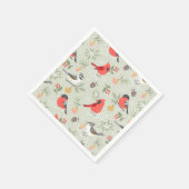 Schattige kerstvogelpatroon vakantieontwerp servet (Hoek)