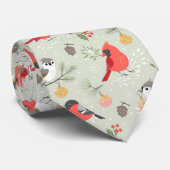 Schattige kerstvogelpatroon vakantieontwerp stropdas (Opgerold)