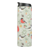 Schattige kerstvogelpatroon vakantieontwerp thermosbeker (Geroteerd rechts)