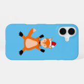 Schattige Kerstvos iPhone 16 Hoesje (Achterkant horizontaal)