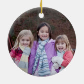 Schattige Kerstvosfoto Keramisch Ornament (Achterkant)