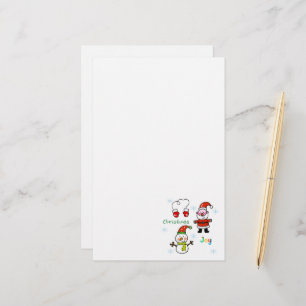 schattige kerstvreugde briefpapier