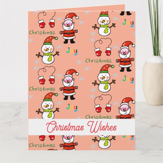 schattige kerstvreugde kaart (Voorkant)
