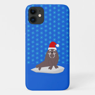Schattige Kerstwalrus en Sneeuwvlokken Case-Mate iPhone Case