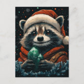 Schattige Kerstwasbeer Briefkaart (Voorkant)