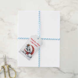 Schattige Kerstzegel Cadeaulabel