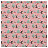 Schattige kerstzwarte katten stof (Swatch)