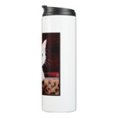 Schattige keukat met prettige kerst thermosbeker (Geroteerd rechts)