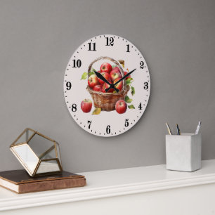 Schattige keuken appel liefhebbers fruit grote klok