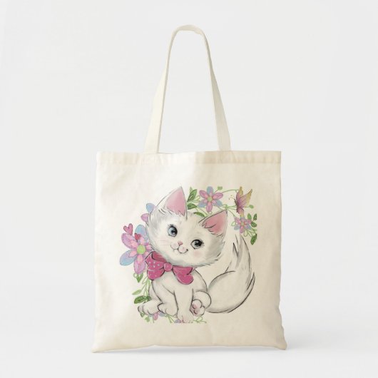 Schattige keuken met vlinder en bloemen tote bag (Voorkant)