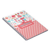 Schattige Keuken Thema Bakken Red Gingham Notitieboek (Rechterzijde)