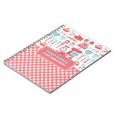 Schattige Keuken Thema Bakken Red Gingham Notitieboek (Linkerzijde)