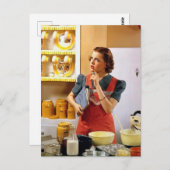 schattige keukendame briefkaart (Voorkant / Achterkant)