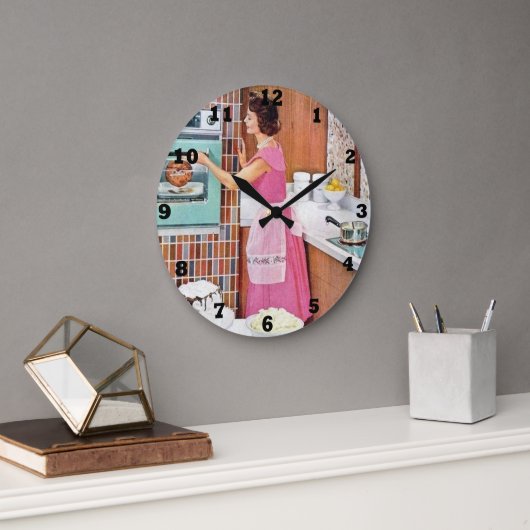 schattige  keukendame Grote klok (Kantoor)