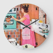 schattige  keukendame Grote klok (Voorkant)