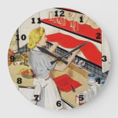 schattige  keukendame grote klok (Voorkant)