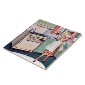 schattige  keukendame tegeltje (Zijkant)