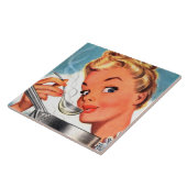 schattige keukendame tegeltje (Zijkant)