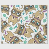 Schattige keukenkat cadeaupapier (Vlak)