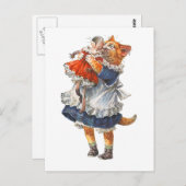 Schattige Keukenkat hugs haar gebroken dollar. Briefkaart (Voorkant / Achterkant)