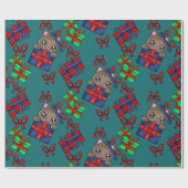 Schattige keukenkat in pakket met Bowtie-Cadeaus Cadeaupapier (Vlak)